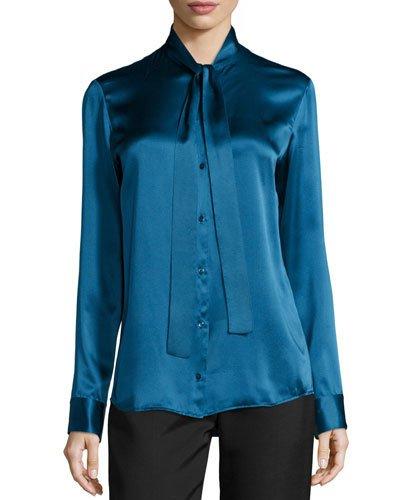 Tipet Silk Tie-neck Blouse,