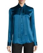 Tipet Silk Tie-neck Blouse,