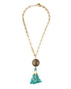 Long Turquoise-tassel Necklace