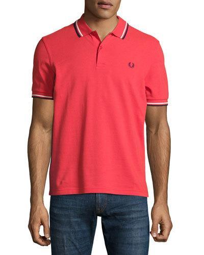Contrast-tipped Pique Polo