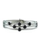 Triple-cable Bangle W/ Black Onyx