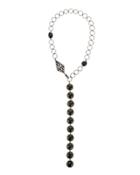 Black Spinel & Peridot Y-drop Necklace
