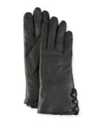 Leather Tech Gloves W/ Faux-fur