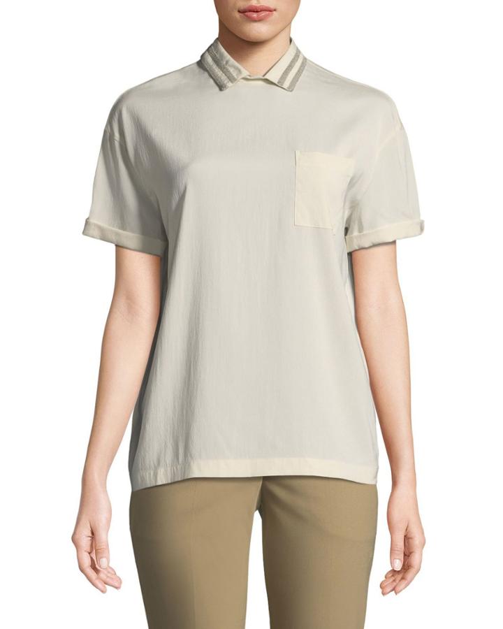 Monili-trimmed Tennis Tee