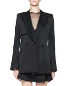 Tosca Satin Bell-sleeve Jacket, Black
