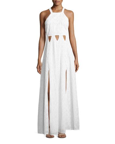 Duchess Eyelet Maxi Dress, White