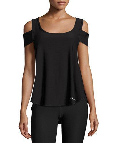 Cold-shoulder Open-side Top, Black