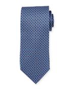 Micro Silk Printed Tie, Blue