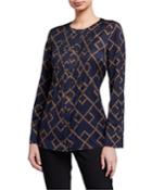 Silk Crepe Pintuck Button-front