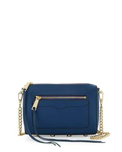 Avery Leather Crossbody Bag, Navy