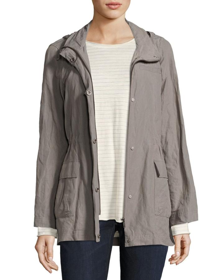 Rumpled Organic Cotton-blend Hooded Jacket,