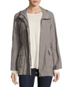 Rumpled Organic Cotton-blend Hooded Jacket,