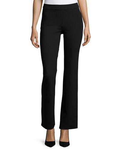 Flare-leg Heavy-ponte Pants, Black