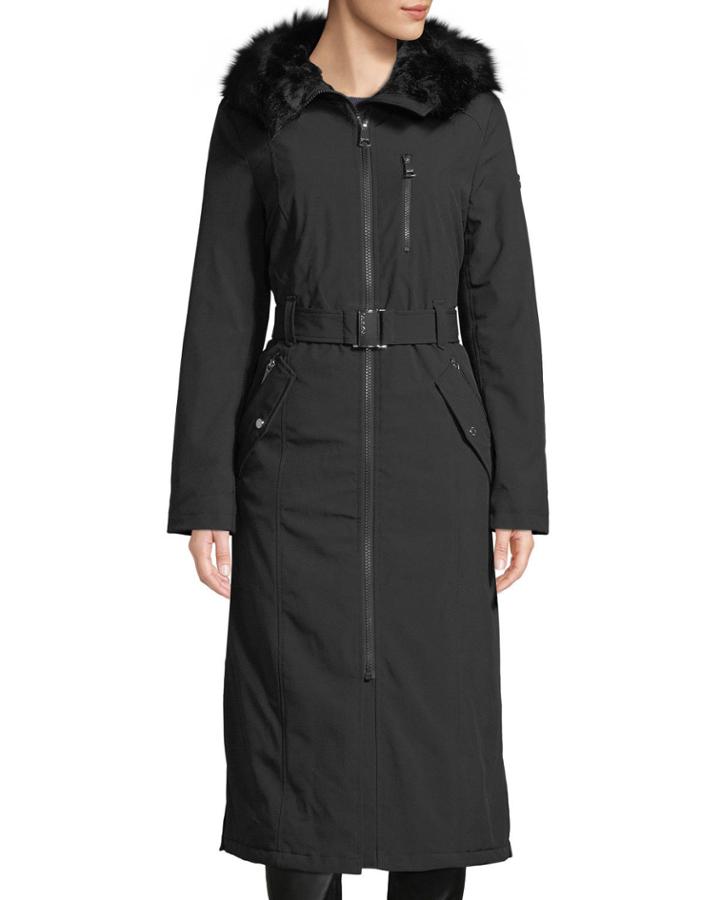 Soft Shell Faux-fur Trim Hooded