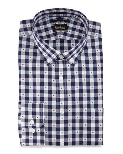 Trim-fit Big Check/dot Dress