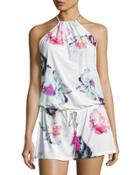 Reagan Floral-print Romper, White Pattern