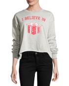 Graphic-front High-low Sweatshirt, Gray