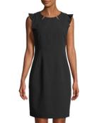 Hardware-front Ruffled-cap-sleeve