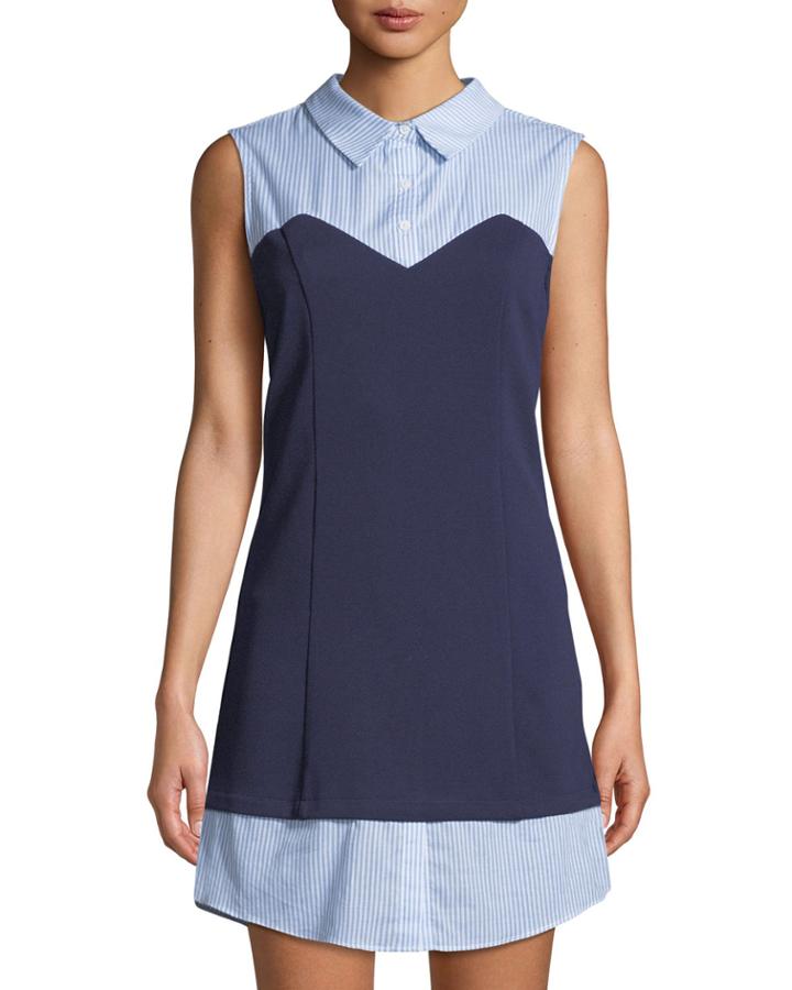 Sleeveless Knit-bodice Combo