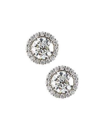 18k White Gold Diamond Stud Earrings,