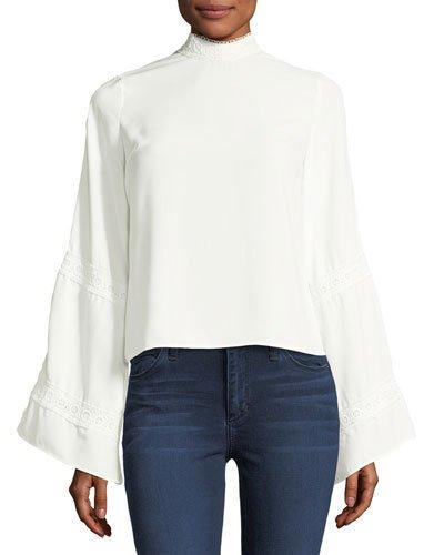 La Vie Crochet Long-sleeve Blouse