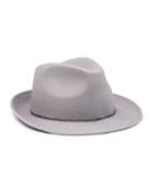 Max Wool Felt Fedora Hat, Gray