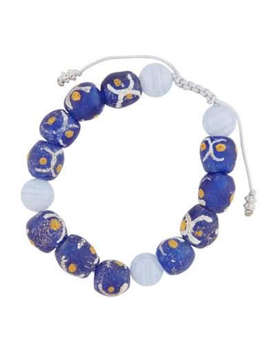African Glass & Agate Beaded Bracelet
