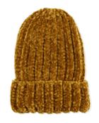 Ribbed Knit Beanie, Dark Chartreuse