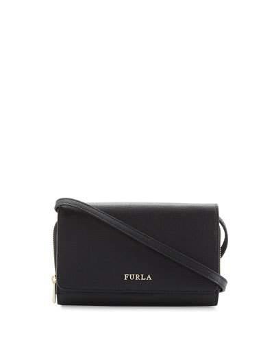 Classic Leather Crossbody Pouch, Onyx