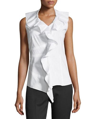 Aliza Ruffled Stretch-poplin Blouse