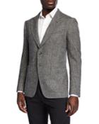 Men's Herringbone Cashmere-blend Two-button Jacket