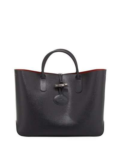Roseau Leather Shoulder Tote Bag