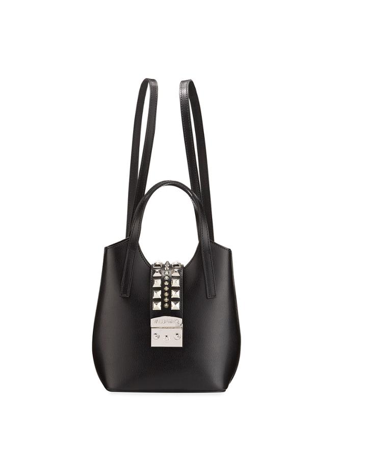 Momo Madras Studded Leather Backpack/tote Bag