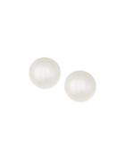 14k White South Sea Pearl Stud Earrings,