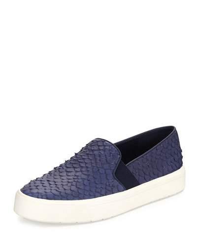 Berlin Python-embossed Skate Sneaker, Blue