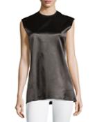 Gf Ferre Sleeveless Cupro Top, Black, Women's,