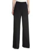 Wool-blend Wide-leg Trousers, Black