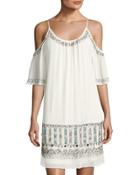 Island Maze Embellished Dress, Off White