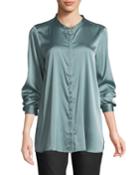 Silk Charmeuse Mandarin-collar