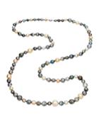 14k White Gold Tahitian And South Sea Pearl Necklace,