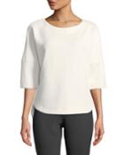 Dolman-sleeve Textured Ponte Top