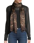 Ombre Leopard-print Silk Oblong