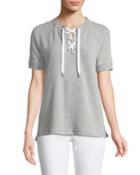 Lace-front Short-sleeve