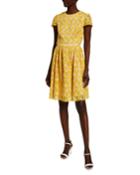 Short-sleeve Bicolor Lace Cocktail Dress