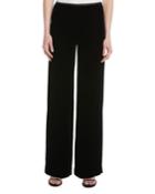 Wide-leg Side-zip Velvet Pants