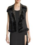 Mansion Shearling Vest With Fur Collar