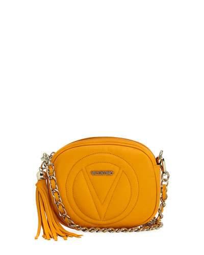 Nina Signature Leather Crossbody Bag, Orange