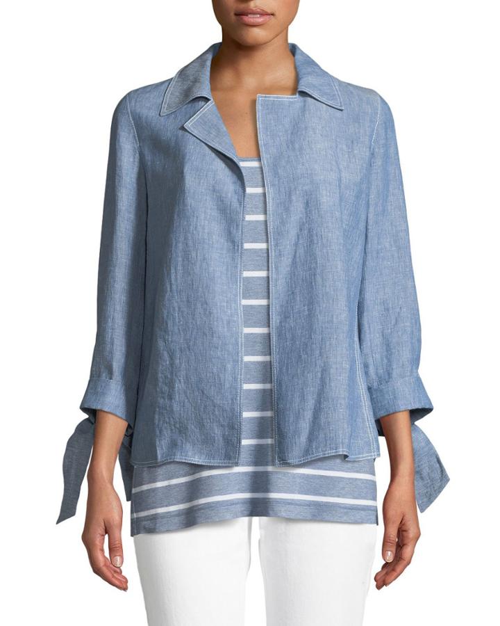 Grant Open-front Italian-linen Jacket