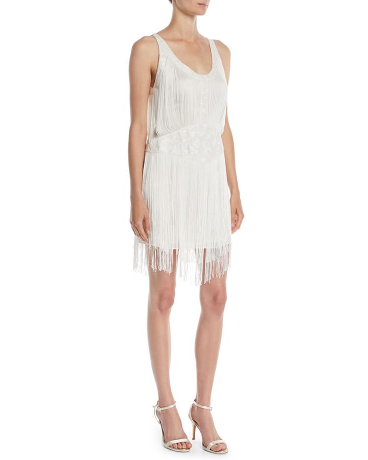 Grandeur Fringe Mini Cocktail Dress