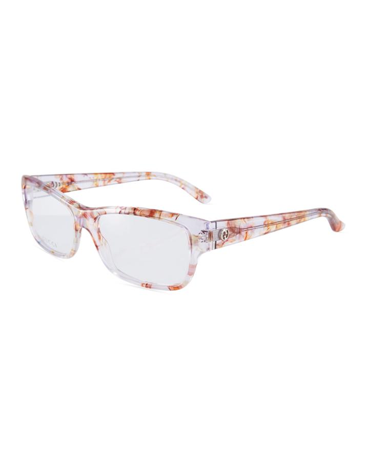 Square Floral Plastic Optical Glasses